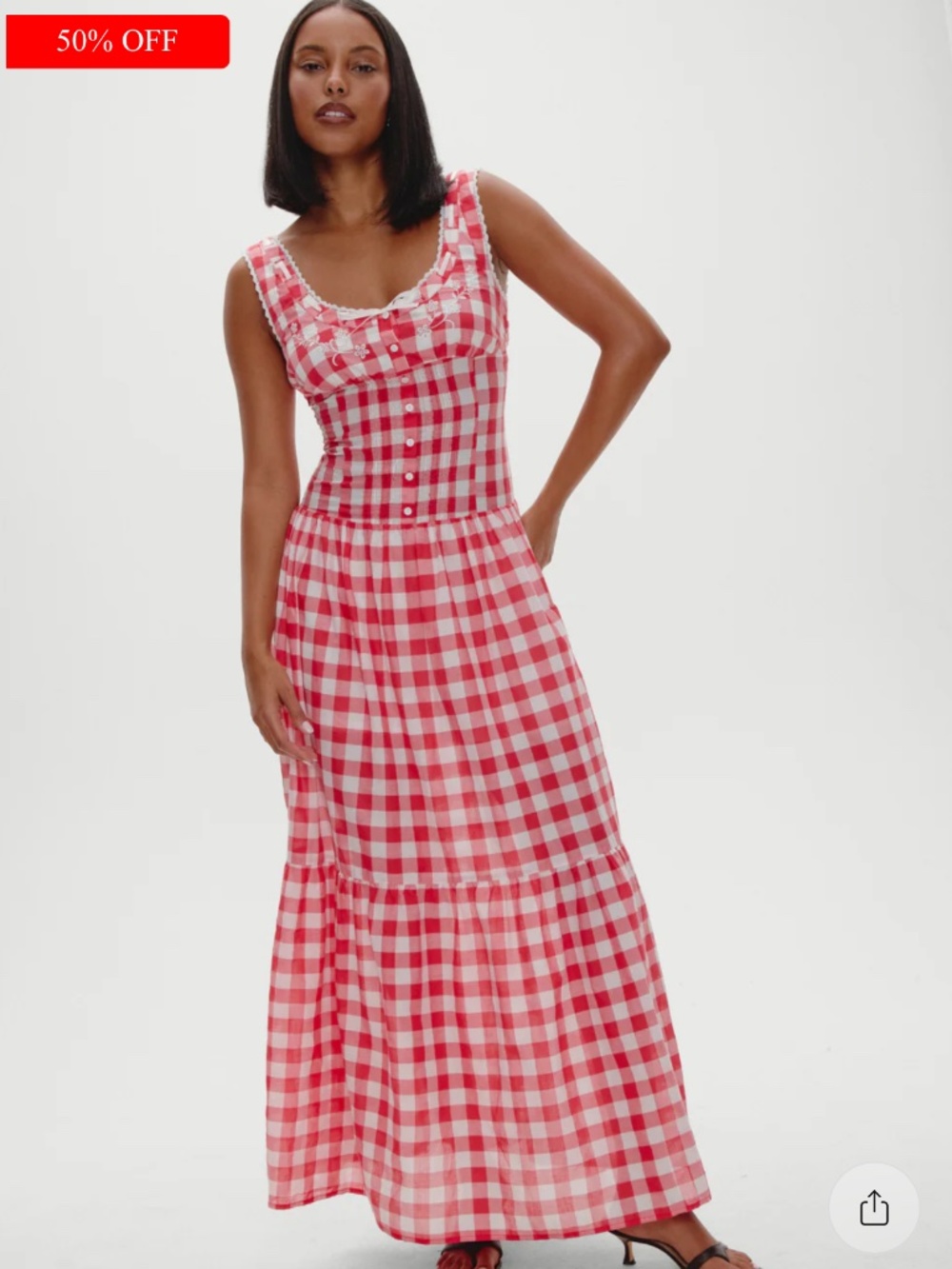 Frankie's Bikini's X Bella Hadid Collection Southern Belle Gauze Midi Dress